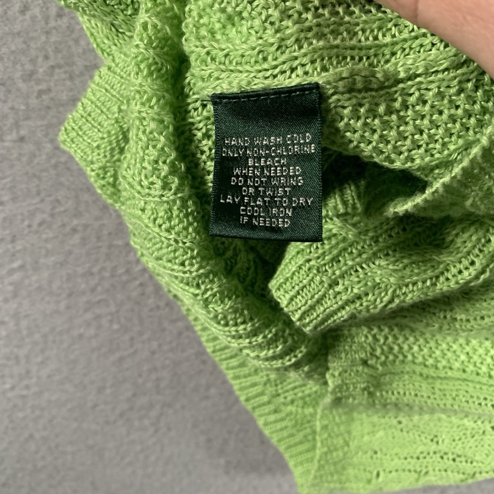 Ralph‎ Lauren 100% Linen Lightweight Cableknit V-Neck Sweater. Ladies petite  M - Picture 8 of 8